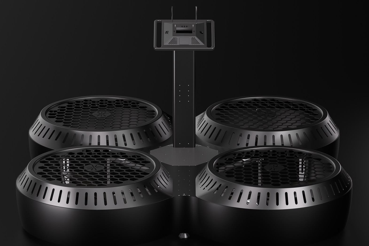 CoolFly Urban 4 passenger eVTOL concept design multicopter personal flying device CoolFly Urban 4 passenger eVTOL concept design multicopter personal flying device